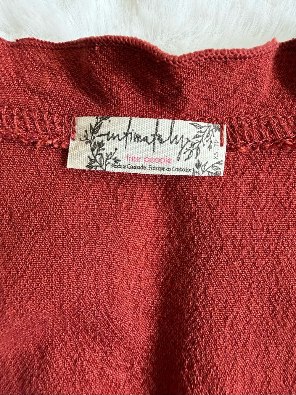 Intimately Free People Rust Red Peplum Tank Top Boho Cottagecore XS - Picture 8 of 9